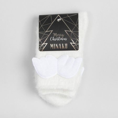 Tensor socks minku with a patch, white color, size 36-39 (23-25 ​​cm)-3