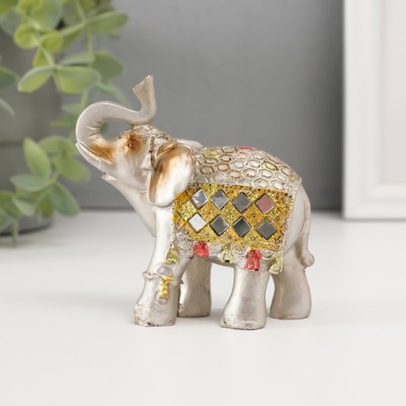 Souvenir polystone mirror inserts (set 7 pcs) "Herd of Elephants" 11, 10, 8.5, 8, 7, 6.3; 5.3cm-5