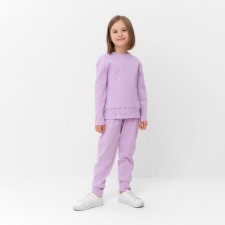 Suit for a girl (sweatshirt, trousers) minku lilac color, height 134 cm