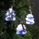 A set of Christmas tree balls “White Christmas trees” 3 pcs., Battery, 5 LED, glow white glow