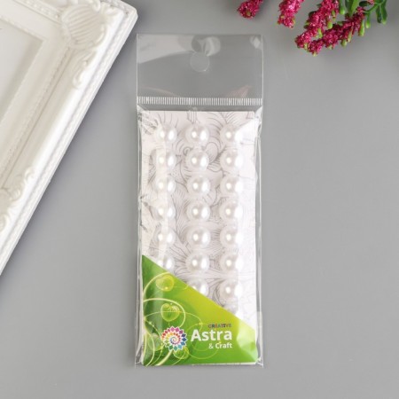 Decorative stickers "Pearls" 1 cm, 27 pcs, white-2