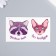 Tattoo on the body color double "Sphinx and raccoon" 10.5x6 cm