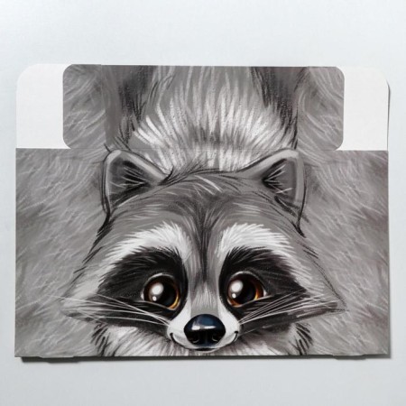 Gift folding box, packaging, “raccoon”, 25 x 25 x 10 cm-4