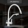 Kitchen mixer Zein Z6973, output for drinking water, silicone spout, brass, white