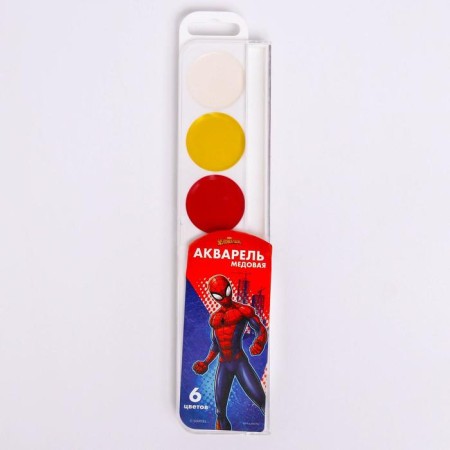 Honey watercolor "Spider-Man", 6 colors, without brush-1