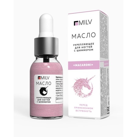 The MILV Macaroni nail oil strengthens with a mastic tree resin and shimmer, 15 ml-4
