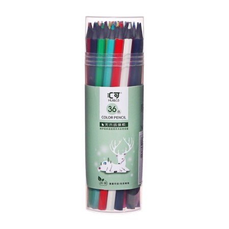 Pencils 36 colors in a tube, hexagonal (plastic) black base.-4