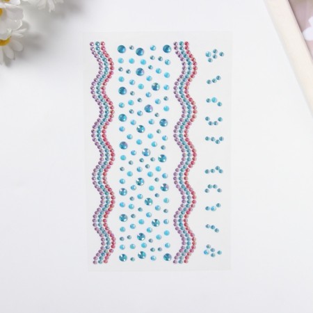 Sticker of rhinestone plastic "River" Blue 22.5x11.5 cm-1