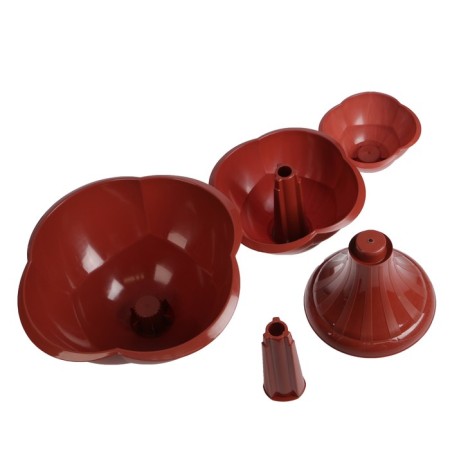 Plastic flowerbed, 3 tiers, d = 27–40–55 cm, h = 90 cm, brown, "waterfall"-2