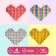 A set of balls "Heart. Pixel ", foil, 4 pcs.