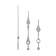 A set of 3 arrows for 50/75/77 mm watches, packing 10 pcs, silver