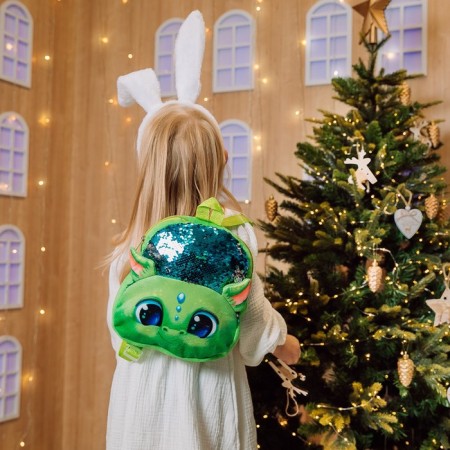 Baby backpack with sequins "Green Dragon", p. 23 × 28 cm-9
