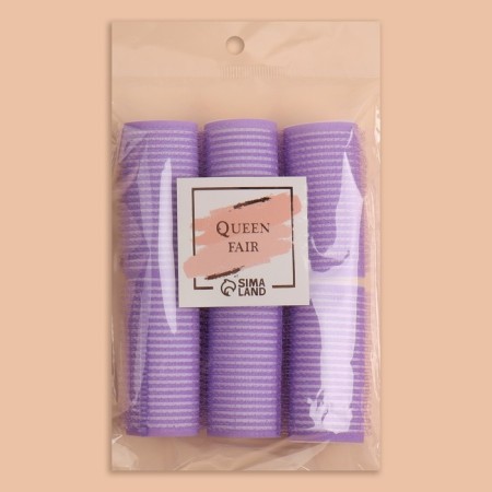 Velcro curlers, d = 3 cm, 6 cm, 6 pcs, color mix-9