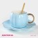 Tea couple ceramic "flower", 3 objects: a cup 240 ml, a saucer d = 16 cm, a spoon, the color of the blue