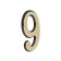The door number "9" tundra, plastic, color gold, 1 pc.