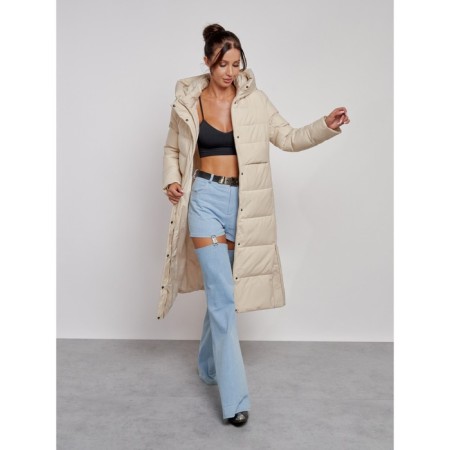 Coat insulated winter female, size 50, beige color-18