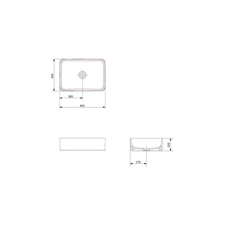 The built -in sink Cersanit Crea 50, on the countertop, with 1 hole for the mixer, white-3