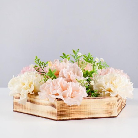Wooden box "hexagon" with partitions 28x24.5x5 cm, color exotic-1