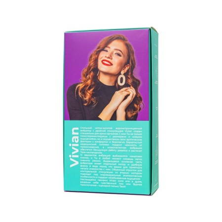 Vibrator with double stimulation Eromantica Vivian, 20 cm, silicone, mint color-11