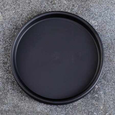 Ceramic tray for a flower pot up to 10.5 cm, black, 12 cm-1