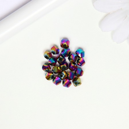 Glass beads, 6 mm, 20 pcs. rainbow