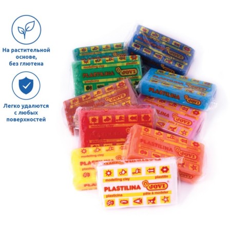 Plasticine on a plant basis 10 colors, 500 g, Jovi, bright palette, cardboard display, for kids-3