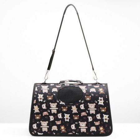 Bag - carrying for animals "Bear", black, size m, 40 x 21 x 27 cm-1