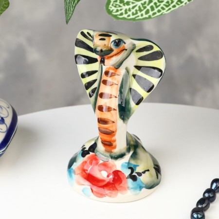 Souvenir "Cobra", large, gzhel, color, 11x7 cm-4