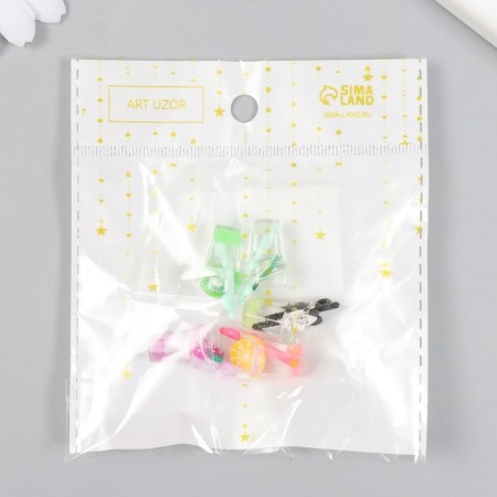 Decor for creativity plastic "Lemonad in a glass" MIX 1.2x1.2x2.6 cm-4