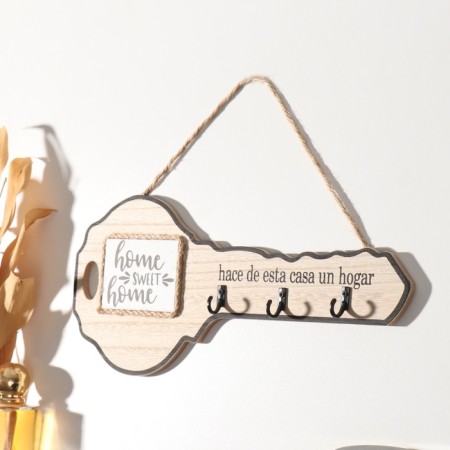 Decorative wood hooks "Key. House, dear house" 2.7x31x14 cm-1
