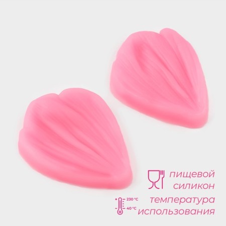 Mold Dolyana "Flower petal", 2 pcs, silicone, 4.5 × 3 cm, color mix-1