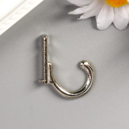 Metal hook (set 5 pcs) silver 2.7x0.6 cm
