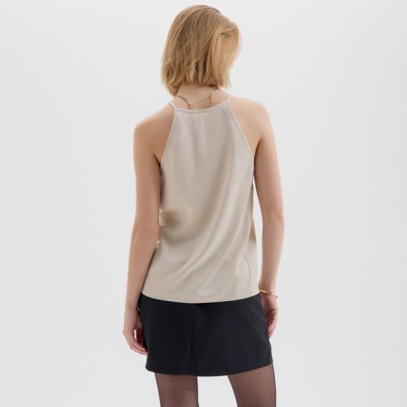 Top female minku: casual collection is beige color, size 42-8