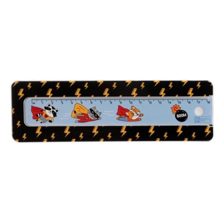 Penal case with a ruler, 64 x 210 x 25 mm, plastic, "animals"