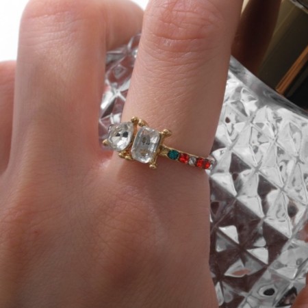 Rain Rainbow ring, color in gold, size 17-3