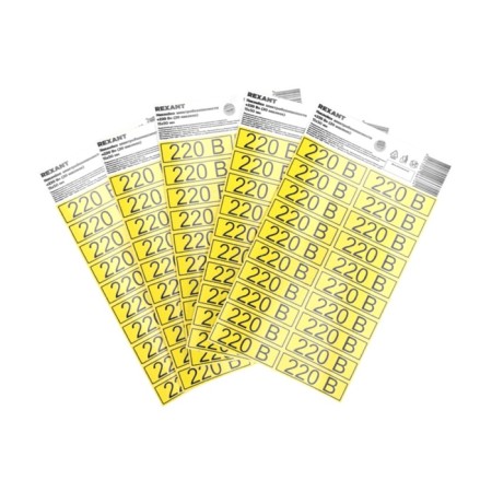 Sticker of electrical safety sign "220 V" 15x50 mm (with a header, 20 pcs on the sheet) rexant-1