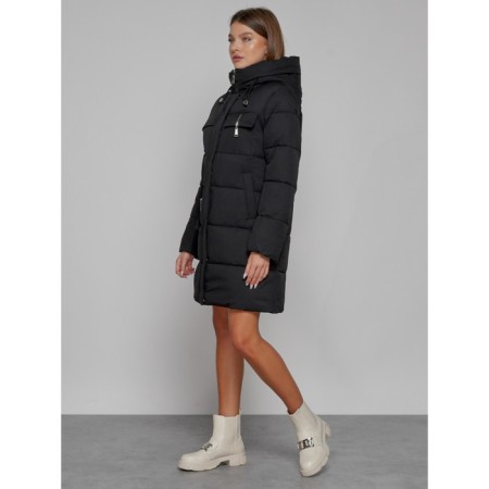 Coat insulated winter female, size 50, black color-2