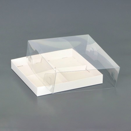 Box for mousse cakes 4 pieces, 17x17x6 white-3