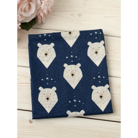 Pillowcase, size 40 × 60 cm, calico, print white bears-1