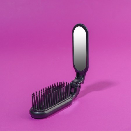 The comb is massage, folding, with a mirror, 3 × 10 cm, black color-4