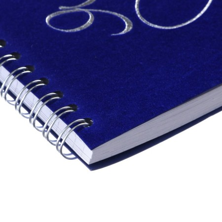 Notepad A6, 90 sheets, on the crest in a cage, blue, cover of flocked cardboard, foil embossing, an offset block 70g/m2-1