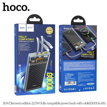 External battery Hoco J104, 10,000 mAh, USB/2type-C/Lightning, 3 A, gray-7
