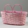 Wicker basket, 26 x 13 x 11 cm, pink, bamboo