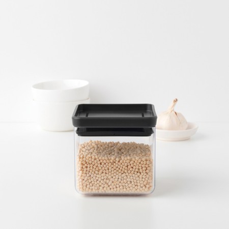 Rectangular container Brabantia Tasty+, dark gray color, 0.7 l