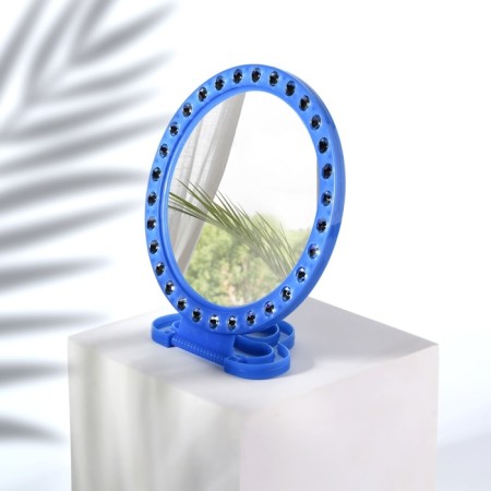 Mirror desktop, mirror surface d = 12 cm, packing 10 pcs, blue color-1