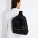 Women's backpack made of artificial leather with lightning, 1 pocket, black color