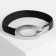 Bracelet Skin "Shaman" oval, black color in silver, 19 cm