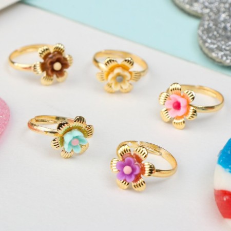Children's ring "chosen" flowers double, the color of mix, dimensionless-1