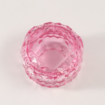 Casket glass "ice" Transparent pink 7x7x5 cm-1