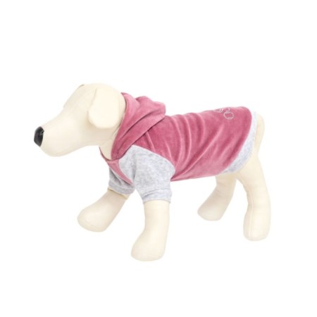 Sweatshop with OSSO hood for dogs, velor, size 28 (DS 28, OG 36-38 cm), pink